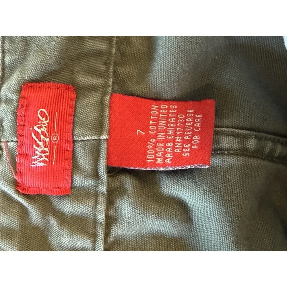 Y2K Missimo Olive Green Utility Mini Skirt Cargo‎ Style Size 7 Gorpcore